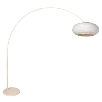 Steinhauer Booglamp zandbruinSilva Alba met witte kap Ø60cm - 4677CR