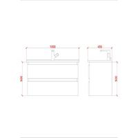 Creavit Badkamermeubelset Sally 100 cm Twee Soft-Close Lades Hoogglans Wit - Onderkast Sally 100 cm Hoogglans Wit - thumbnail