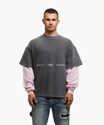 Jorcustom Uncommon Minds Double Layered Longsleeve T-Shirt Heren Donkergrijs/Roze - Maat S - Kleur: DonkergrijsRoze | Soccerfanshop Jorcustom Uncommon Minds Double Layered Longsleeve T-Shirt Heren Donkergrijs/Roze - Maat S - Kleur: DonkergrijsRoze | Soccerfanshop