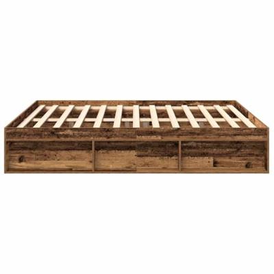 Bedframe zonder matras 200x200 cm bewerkt hout oud hout
