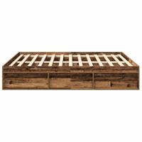 Bedframe zonder matras 200x200 cm bewerkt hout oud hout - thumbnail