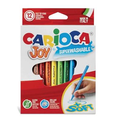 Carioca viltstift Superwashable Joy, 12 stiften in een kartonnen etui Carioca viltstift Superwashable Joy, 12 stiften in een kartonnen etui