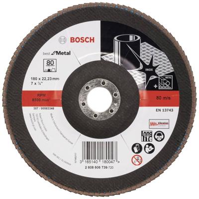 Bosch Accessoires 1 Lamellenschijf 180 X571, Best for Metal haaks, K80 - 2608606739 Bosch Accessoires 1 Lamellenschijf 180 X571, Best for Metal haaks, K80 - 2608606739