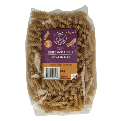 Bruine rijst pasta glutenvrij 500 Gram Bruine rijst pasta glutenvrij 500 Gram