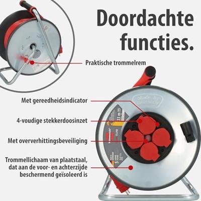 Brennenstuhl Professional SteelCore kabelhaspel SC 3110 IP44 | 33m | H07BQ-F 3G1,5 - 9191330210