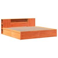 Bedframe zonder matras massief grenenhout wasbruin 200x200 cm - thumbnail