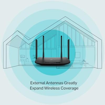 TP-LINK Archer VR300 AC1200 draadloze router Dual-band (2.4 GHz / 5 GHz) Fast Ethernet Zwart