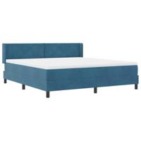 Boxspringbed met Matras Zwart 100x200 cm Fluweel Donkerblauw - thumbnail
