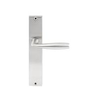 Hardbrass Deurkruk Naxos op rechthoekig langschild blind - RVS - thumbnail