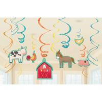 Amscan Spiraal hanger barnyard 61 cm set van 12 | 20 stuks - thumbnail