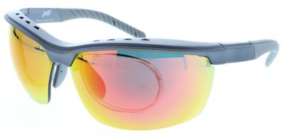 Jill Sport sportzonnebril unisex rechthoekig cat. 3. grijs/oranje