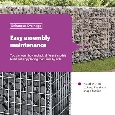 Gabion mand 200x50x100 cm gegalvaniseerd staal - thumbnail