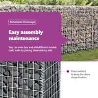 VidaXL Gabion mand 200x50x100 cm gegalvaniseerd staal - thumbnail