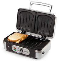 DOMO DO9136C Sandwich toaster Grillfunctie Zilver, Zwart - thumbnail