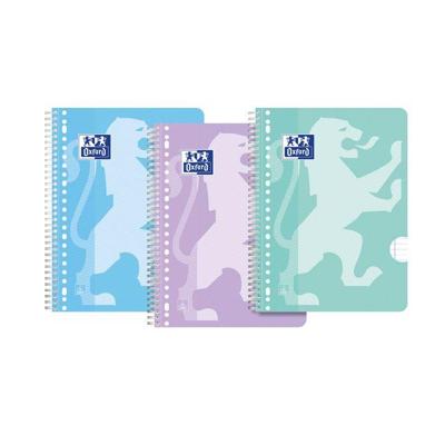 Collegeblok Oxford School A4+ lijn 23-gaats 160 pagina&apos;s 80gr pastel assorti 3 stuks