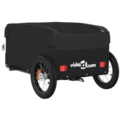 VidaXL Fietstrailer 30 kg ijzer zwart - thumbnail