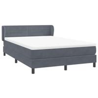 Boxspring met matras fluweel donkergrijs 160x220 cm - thumbnail