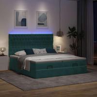 Ottoman bed met matrassen en LED's 180x200cm fluweel - thumbnail
