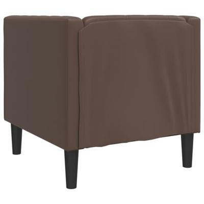 Fauteuil Chesterfield-stijl kunstleer bruin - thumbnail