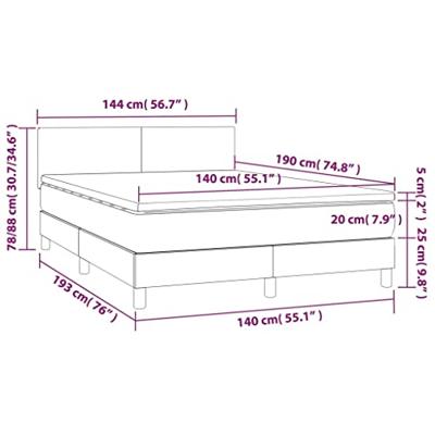 Boxspring met matras en LED stof crèmekleurig 140x190 cm - thumbnail