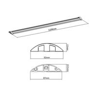 ROLINE kabelgoot, aluminium, 92 x 22 mm, zilver, 1,1 m - thumbnail