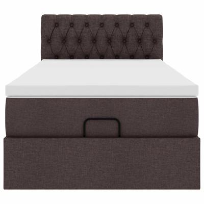 Ottoman bed met matras en LED's 140x200cm stof donkerbruin