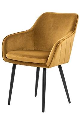 Artistiq Eetkamerstoel 'Juna' Velvet, kleur Geel
