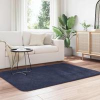 Hoogpolig vloerkleed NAVARRA 120x170 cm polyester marineblauw - thumbnail