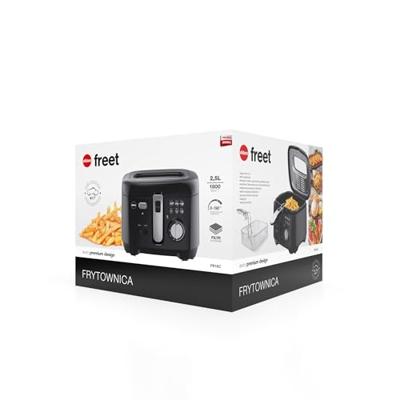 ELDOM Friteuse FREET, 2,5 L, 400 g friet, temperatuurregelaar, verwijderbare olietank, zwart