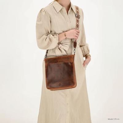 Hide & stitches next navajo schoudertas-Brown
