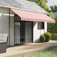 VidaXL Vervangingsdoek voor luifel gestreept 4x3 m rood en wit - thumbnail