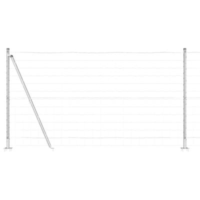VidaXL Hek met paal zilver 1,2 x 10 m staal VidaXL Hek met paal zilver 1,2 x 10 m staal
