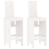 3-delige Barset massief grenenhout wit - thumbnail