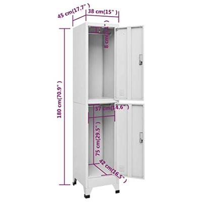 Lockerkast met 2 vakken 38x45x180 cm - thumbnail