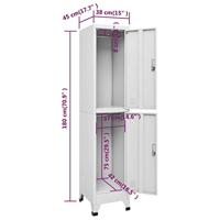 Lockerkast met 2 vakken 38x45x180 cm - thumbnail