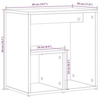 Bijzettafels 2 st 50x30x50 cm bewerkt hout wit - thumbnail