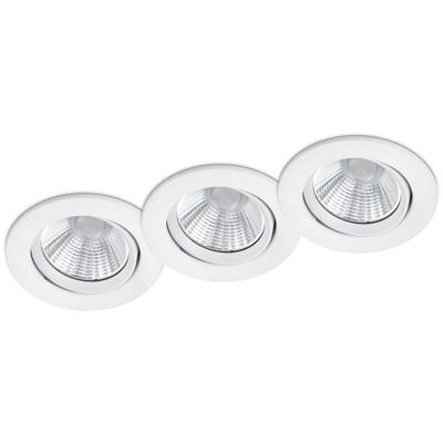 LED Spot 3 Pack - Inbouwspot - Trion Paniro - Rond 5W - Dimbaar - Warm Wit 3000K - Mat Wit - Aluminium - Ø80mm