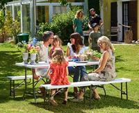 Biertafelset 3 delig inklapbaar Kunststof Wit 183cm - thumbnail