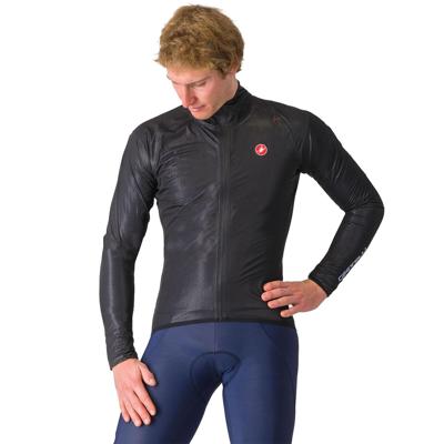 Castelli Squall shell jacket lange mouw light black/silver gray heren XL Castelli Squall shell jacket lange mouw light black/silver gray heren XL