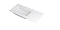 INK Faktor Wastafel Polystone Links Zonder Kraangat - 1000x450x15 mm - Mat Wit - thumbnail