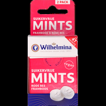 Wilhelmina Mints F / RB Suikervrij 2x30g bij Jumbo