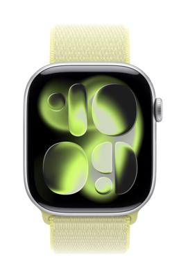 Apple Watch Band - Geweven sportbandje - 46 mm - Neongeel - Eén maat voor de meeste polsen