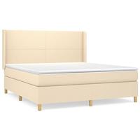 Boxspring met matras stof crèmekleurig 180x200 cm - thumbnail