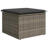 6-delige Loungeset met kussens poly rattan grijs - thumbnail