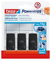 tesa Black Hooks S Powerstrips kleefhaak klein vierkant (b x h) 14 mm x 34 mm Zwart Inhoud: 3 stuk(s) - thumbnail