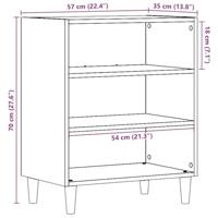 Dressoir 57x35x75 cm bewerkt hout artisanaal eikenkleurig - thumbnail