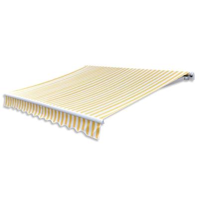 VidaXL Luifel handmatig uittrekbaar 300 cm geel/wit VidaXL Luifel handmatig uittrekbaar 300 cm geel/wit