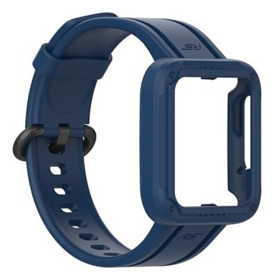 Siliconen sportband met case - Navy - Xiaomi Redmi Watch 2 (Lite) Siliconen sportband met case - Navy - Xiaomi Redmi Watch 2 (Lite)