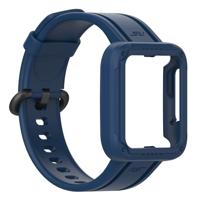 Siliconen sportband met case - Navy - Xiaomi Redmi Watch 2 (Lite) - thumbnail