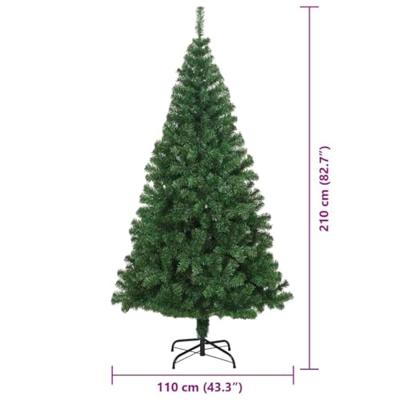 VidaXL Kunstkerstboom groen 210 cm pvc en staal en kunststof
